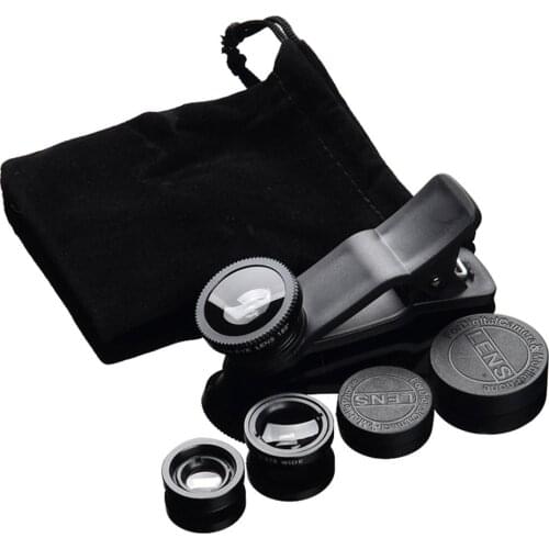 3 in 1 Fish Eye+Wide Angle+Macro Clip On Camera Lens Set for Mobile Phone Tablet Phone Camera Accessories