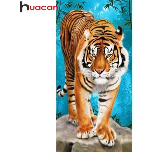Huacan Diamond Painting Full Drill Tiger 5d Diy Diamond Embroidery Mosaic Animal Cross Stitch Home Decor Diamond Art