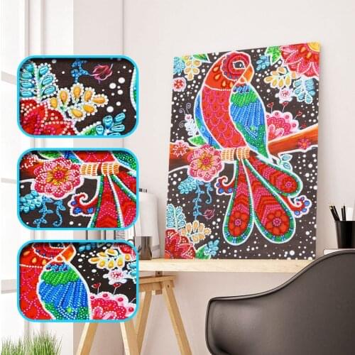 Special Shaped Diamond Painting Parrot Pattern 5D DIY Diamond Embroidery Cross Stitch Rhinestone Mosaic Crystal Gift Decoration