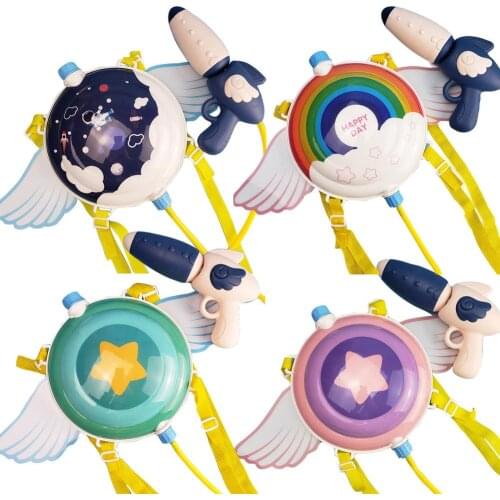 Angel Water Gun Backpack Water Guns Sprayer For Children Kids Boy Girl Pressure Backpack Water Spray Toy Summer Outdoor Toys