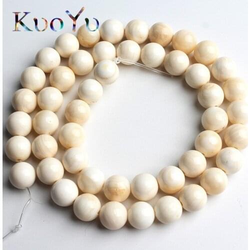 Natural Ivory shell Beads Round Loose Bead For Making Jewelry DIY Bracelet Accessorie Jewellery 15'Strand 6/8/10/12mm Wholesale