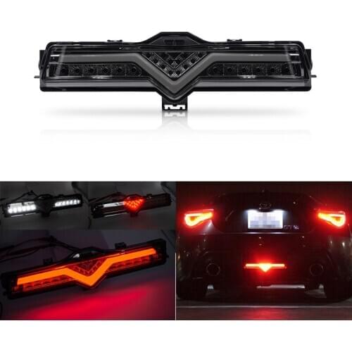 For Toyota GT86 2013- For Subaru BRZ 2013- Smoked Lens Led 3-in-1 Lights Kit Auto White Backup, Red Rear Fog, Red Brake Lamp