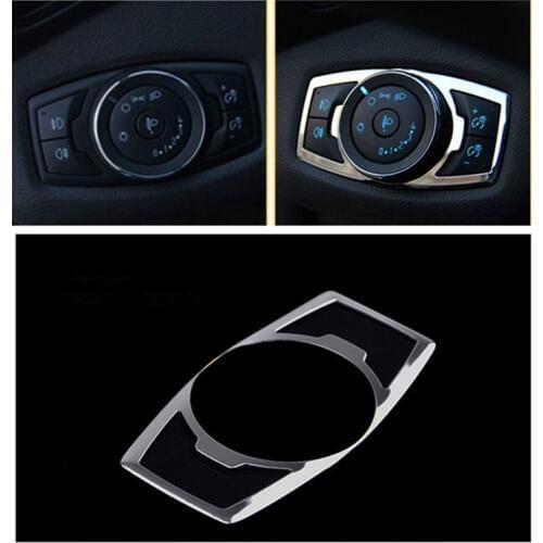 FUNDUOO FOR FORD FOCUS KUGA ESCAPE 2012 2013 2014 2015 2016 HEADLIGHT LAMP SWITCH BUTTON PANEL CHROME COVER TRIM ACCESSORIES