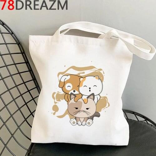 Cat shopping bag cotton grocery bolsa eco bag reciclaje sac cabas cabas