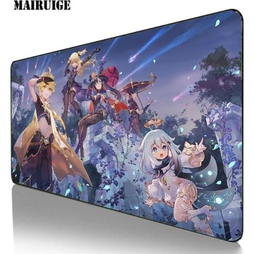 Genshin Impact Gaming Anime Mouse Pad Large Mousepad Gamer Accessories XXL Anti-slip Natural Rubber PC Computer Keyboard DeskMat