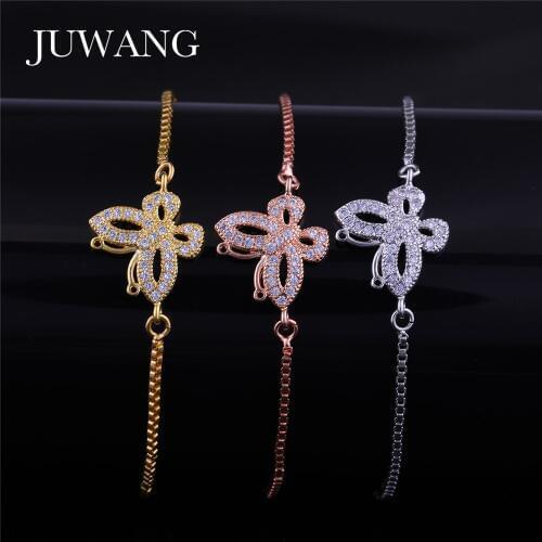 JUWANG 2018 New Crystal Butterfly Chain Bracelets & Bangles For Women Girl Children Fashion Jewelry Christmas Gifts Wholesale