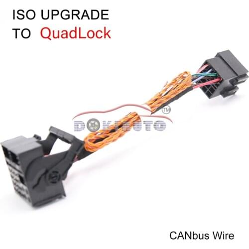 ISO To Quadlock CANbus Adapter CABLE RCD330 RCD510 RCD310 RNS510 Conversion Cable FOR Polo Jetta Golf Tiguan Passat CC Upgrade