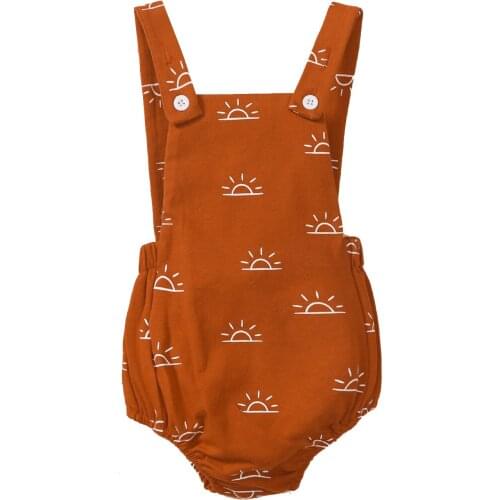 Ma&Baby 0-24M Newborn Baby Boy Girl Rompers Sun Print Sleeveless Jumpsuit Overalls Playsuit Summer Clothing dd43