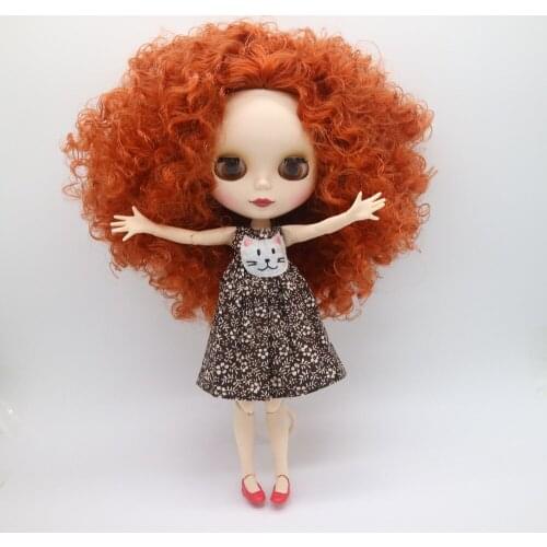 Joint body Nude Blyth Doll copper red hair Factory doll Fashion doll