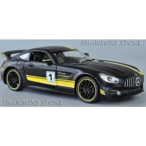 1:24 Scale Diecast Metal Car Model AMG GT Miniature Replica Pull Back Toy With Sound & Light