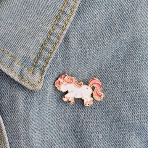 Fashion Cute Colorful Pony Childhood Childlike Enamel Drop Oil Cartoon Boy Girl Brooch Sweater Shirt Denim Jacket Lapel Badge