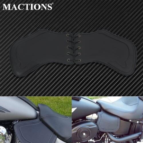 Motorcycle PU Leather Heat Saddle Shield Deflectors Black For Harley Sportster XL Touring Street Road Glide Dyna Fatboy Softail