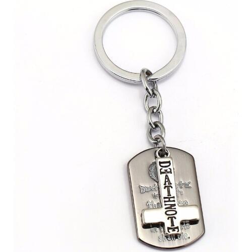 Cartoon Jewelry Keychain Death Note DEATH NOTE Cross double L Tag Text Hanging Buckle Holder Alloy Keyring