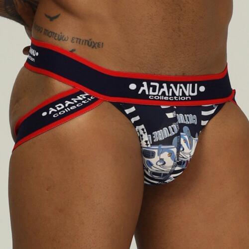ADANNU Brand gay jockstrap men thongs male underwear sissy panteis cueca tanga slip hombre mesh penis pouch quick dry lingerie