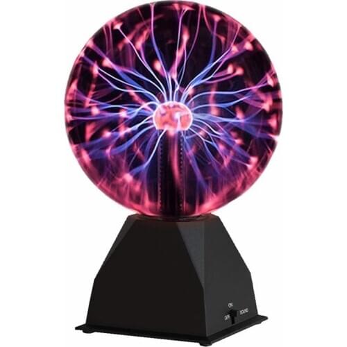 ZK20 3D Sound Sensitive Plasma Glass Ball Night Light Touch Sensitive USB/Battery Powered Novelty Lightning Plasma Night Lamp