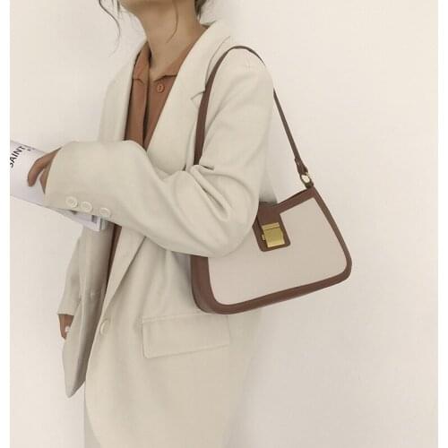 New Bag In Autumn And Winter Womens 2020 New Fashion Net Red Contrast Underarm Bag Versatile Ins One Shoulder Handle Stick Bag