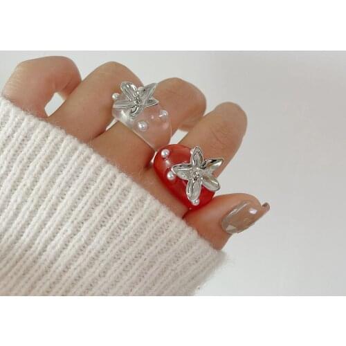 Newest Strawberry Resin Rings Womens Opening Cold Wind Ring for Women Girls Temperament Sweet Shiny Versatile Jewelry Gifts