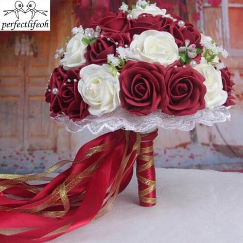 Perfectlifeoh Handmade Wedding Bouquets Bridal Flower Wedding buque casamento Wedding Flowers Bridal Bouquet