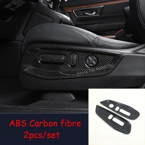 For Honda CR-V CRV 2017 2018 2019 Car Seat Adjustment switch Frame Cover Trim ABS Carbon Fibre Car styling Accessories 2pcs
