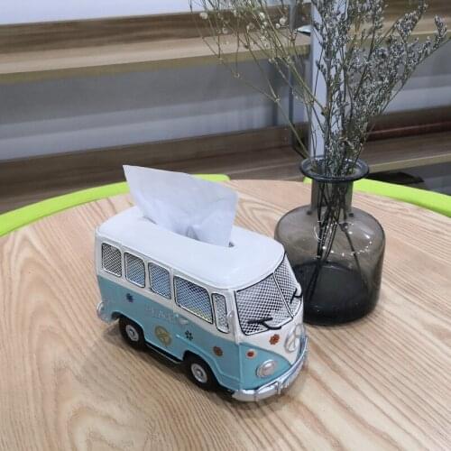 Retro Tissue Box Napkin Holder Tissue Papter Wipes Organizer Storage Box Car Van Bus Bar Restaurant Hotel Home Decor Accessories