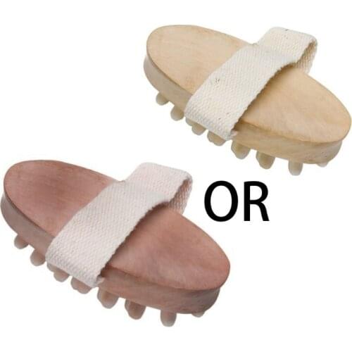 Hand-Held Wooden Body Brush Massager Cellulite Reduction Relieve Tense Muscles