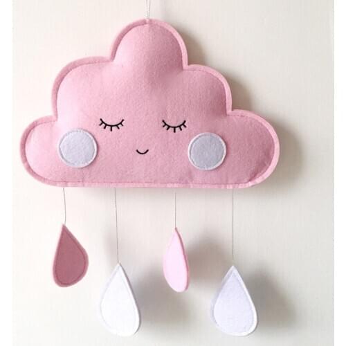 Nordic Felt Cloud Raindrop Pendant Wall Hanging Decoration Kids Room Decorative Baby Tent Nursery Decor Photo Props