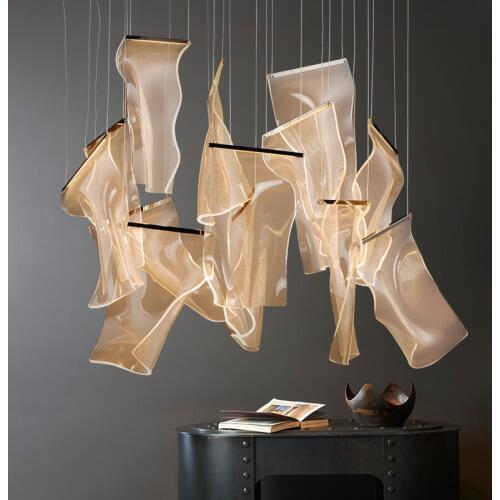 Villa living room duplex building large chandelier creative restaurant light bar personality Nordic clothing store designers