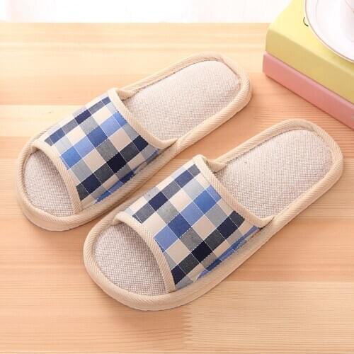 Women Mens Bathroom Non-slip Slippers Fashion Casual Couples Gingham Home Slippers Indoor Floor Flat Winter slippers Shoes