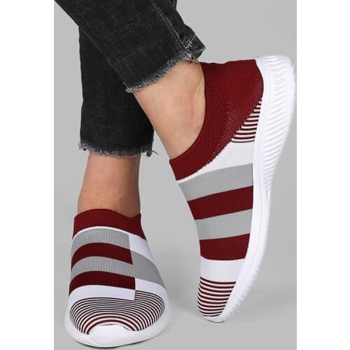Knit sock shoes women sneakers slip-on lightweight mesh 2021 summer sneakers woman shoes platform breathable