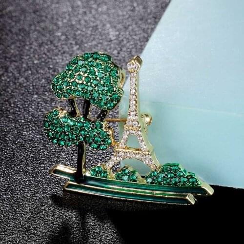 Zlxgirl fashion Women and men Cute carton scarf pins colorful Tree and Tower Shape hijab accessory couple gifts hijab pins