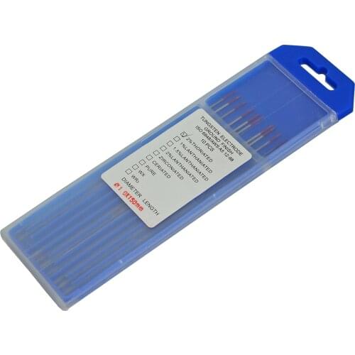 10pcs 2% Thoriated WT20 Red TIG Welding Tungsten Wolfram Electrode Professional Tig Rod .040"x 6"(1.0mmx150mm)