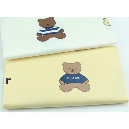 100% Cotton 60S Smooth Delicate OFF WHITE BEIGE Simple Bear Footprint Fabric for Kid Bedding Handwork Apparel Dress Craft Quilt