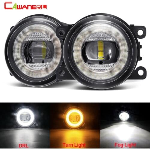 2 x Car Angel Eye LED Fog Light + DRL + Turn Light 30W 8000LM For Ford Focus Fusion Fiesta Transit Explorer Edge Ranger C-Max