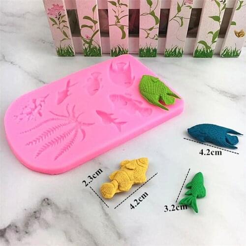 2020 Fish Silicone Mold Seaweed Coral Fondant Sugarcraft Forms Cake Decorating Tools Chocolate Candy Pastry Tool