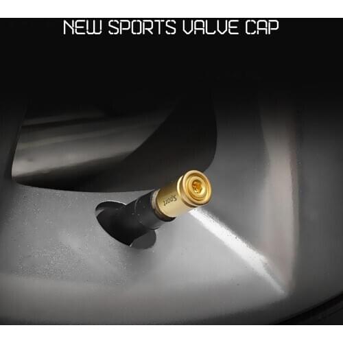 4Pcs/set 4 Colors Car Styling Zinc Alloy Anti-theft Sport Car Tire Valve Caps Wheel Tires Tire Stem Air Cap Airtight Covers