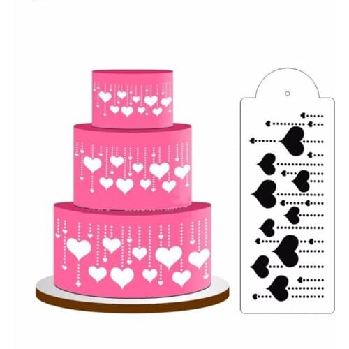 4pc Heart Stencil DIY Painting Wall Scrapbooking Photo Album Embossing Bullet Journal Stencils Drawing Template Cake Spray Mold