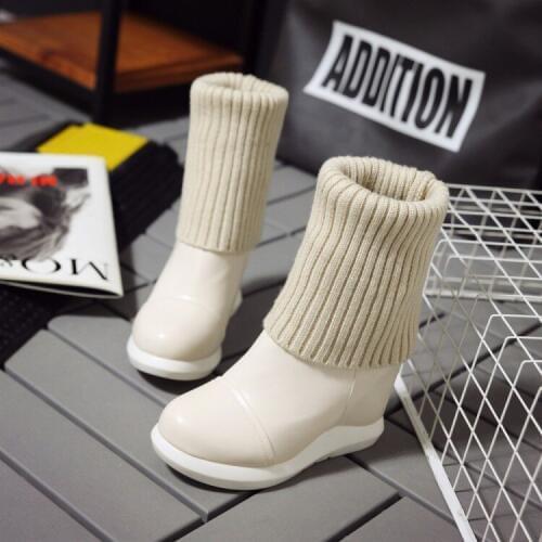 Big Size 9 10 11 12 boots women shoes ankle boots for women ladies boots Solid color round head inside raised side zipper