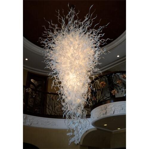 Elegant White 100% Handmade Glass Chandelier Light Fixture