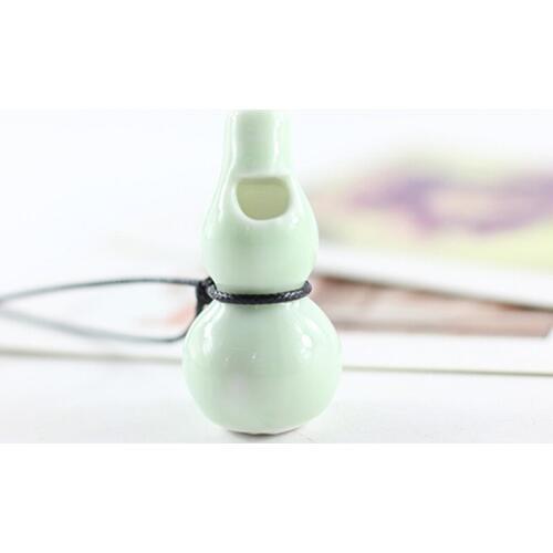 Elegant Ceramic Necklace For Women Gourd Whistles Pendants Long Rope Chain Chokers Necklaces Painted Gourds Pendant Men Jewelry