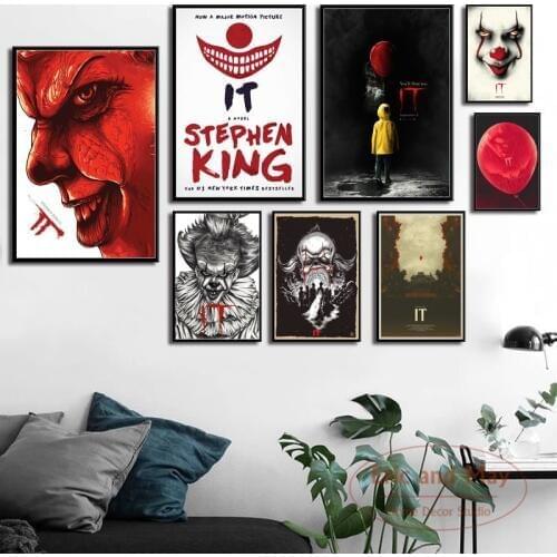 IT Movie Stephen King Horror Movie Film Star Art Painting Vintage Canvas Poster Wall Home Decor
