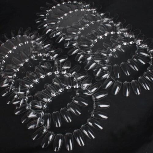10 Pair Nail Art Molds False Nail Art Nature Ivory & Transparent Clear Color Practice Polish Nail Art Wheel UV Gel Polish Round