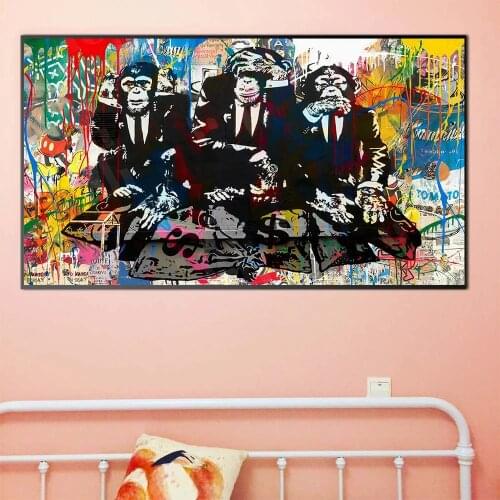 Monkey Canvas Painting Modern Animal Nordic Wall Art Posters Print Street Graffiti Wall Art Pictures For Living Room Home Decor