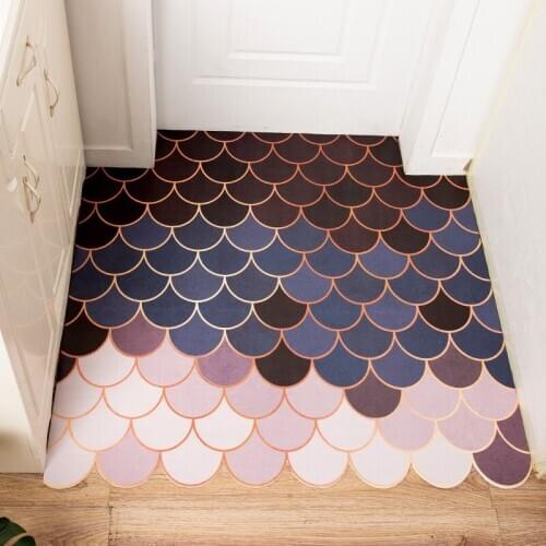Entry doormat PVC leather carpet Anti-skid oil-proof mat for kitchen custom made DIY rug washable Scratch resistant floor mat