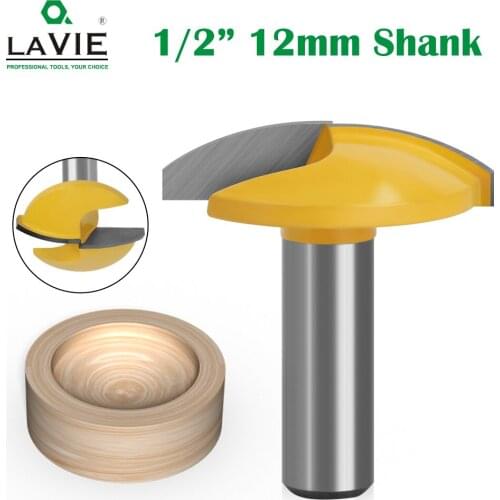 LAVIE 1pc 12mm 1/2" Shank 1-3/4" Wide Small Bowl Router Bit 1.65" Radius Concave Radius Milling Cutters Wood Work Crown MC03037