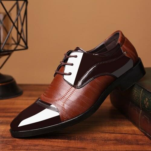 2019 Formal Shoes Men Pointed Toe Men Dress Shoes Leather Men Oxford Formal Shoes For Men Fashion Dress Footwear 38-48