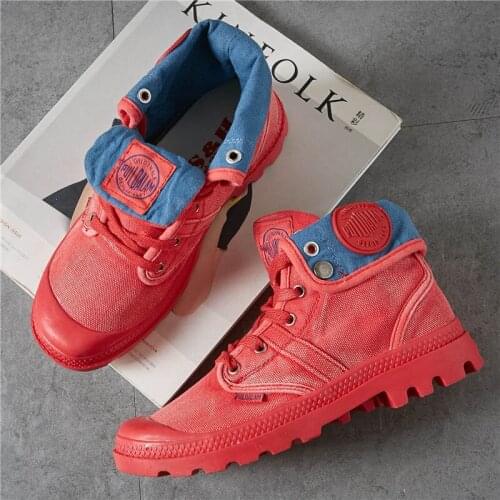 Canvas Shoes Men Boots Leisure High Top Ankle Boots Male Flat Man Footwear Military Shoes Men Casual Spring Autumn Dropshipping