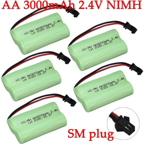 2.4V 3000mAh AA NIMH battery For Remote control car truck tank boat Robot gun battery Accessories 2.4V Rechargeable Battery pack