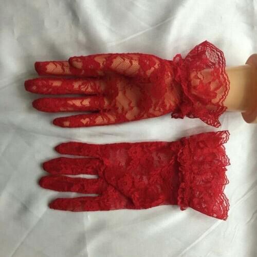 New Arrival 300Pair Party Driving Sexy Women Lady Lace Gloves Mittens Accessories Girls Flower Side Sunproof Ritual Glove