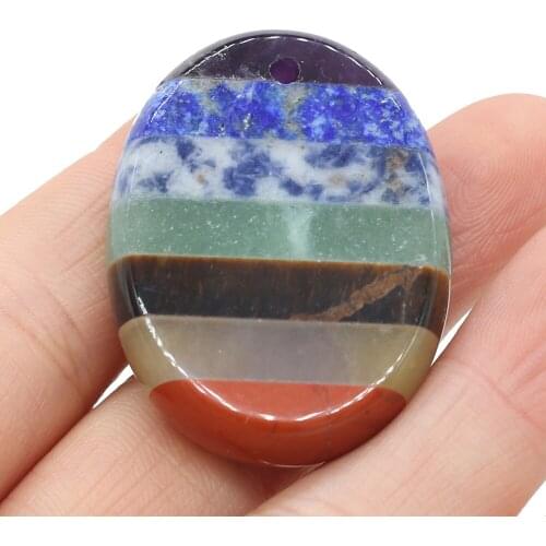 New Style Natural Stone Pendant Egg-Shaped Reiki Healing Gemstone Charms For Jewelry Making DIY Necklace Anklet Accessory