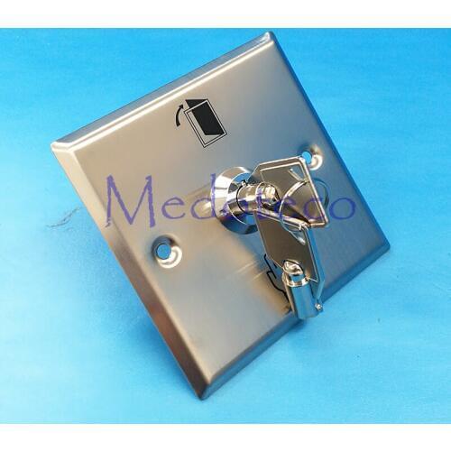 Wholesale 10 pcs Square stainless steel exit button metal switch with emergency key Door release Button No/Nc/Com Contact